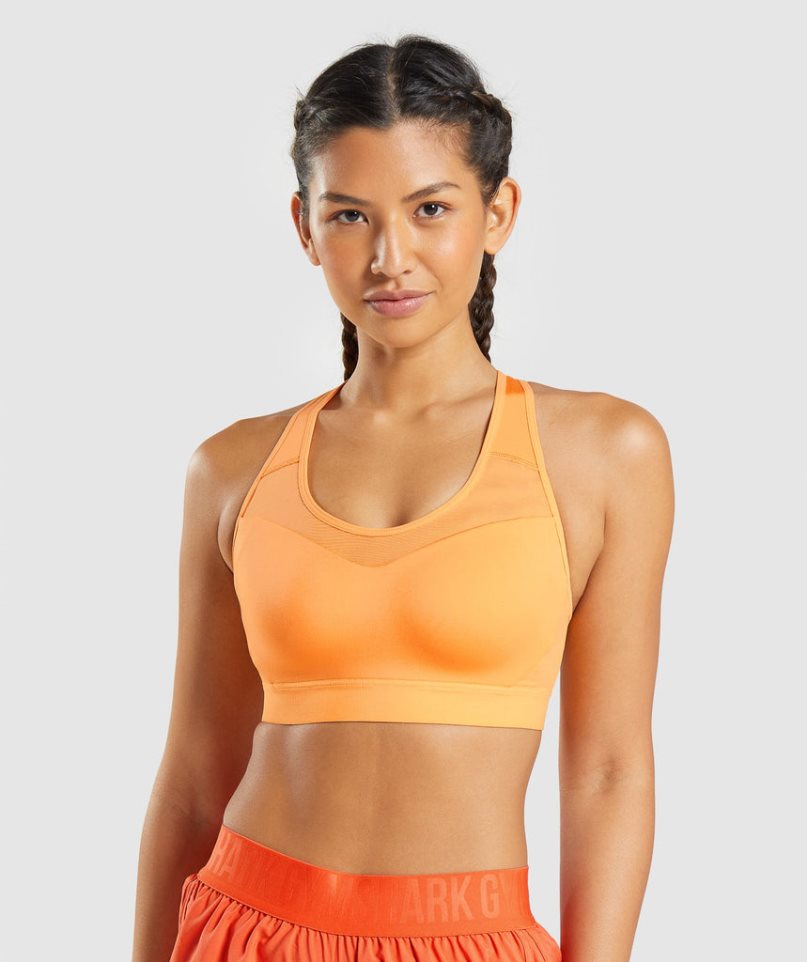 Women\'s Gymshark Open Back Sports Bra Orange | NZ 5UMTQH